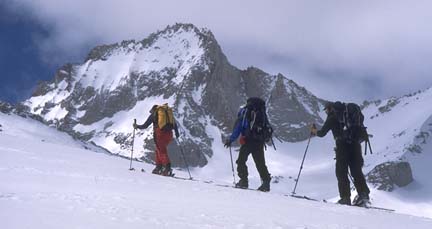 Skiing below Bear Creek Spire, Sierra Nevada