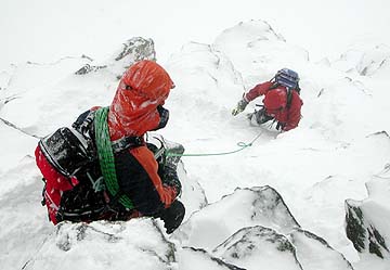 Descending Goûter route, Mont Blanc