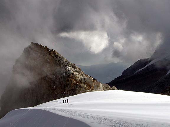 Approaching Toccaraju High Camp