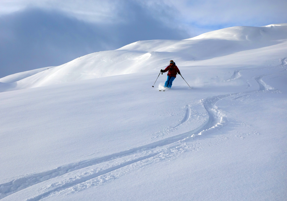 Skiing near Andermatt. Day 1 of the Tour du Soleil.